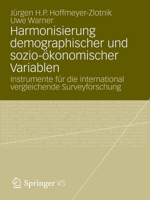 cover image of Harmonisierung demographischer und sozio-ökonomischer Variablen